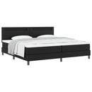 vidaXL Boxrugós ágy matracmal leddel Fekete 200 x 200 cm Műbőr