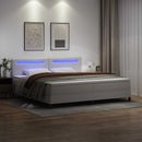 vidaXL Boxrugós ágy matracmal leddel Fehér 200 x 200 cm Műbőr