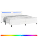 vidaXL Boxrugós ágy matracmal leddel Fehér 200 x 200 cm Műbőr