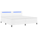 vidaXL Boxrugós ágy matracmal leddel Fehér 200 x 200 cm Műbőr