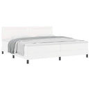 vidaXL Boxrugós ágy matracmal leddel Fehér 200 x 200 cm Műbőr
