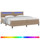 vidaXL Boxrugós ágy matracmal leddel Cappuccino 200 x 200 cm Műbőr