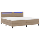 vidaXL Boxrugós ágy matracmal leddel Cappuccino 200 x 200 cm Műbőr