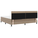 vidaXL Boxrugós ágy matracmal leddel Cappuccino 200 x 200 cm Műbőr