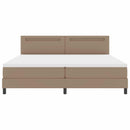 vidaXL Boxrugós ágy matracmal leddel Cappuccino 200 x 200 cm Műbőr