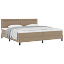vidaXL Boxrugós ágy matracmal leddel Cappuccino 200 x 200 cm Műbőr