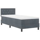 vidaXL Boxrugós ágy matracmal Sötétszürke 80 x 200 cm Bársony