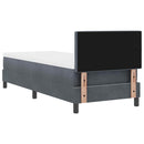 vidaXL Boxrugós ágy matracmal Sötétszürke 80 x 200 cm Bársony