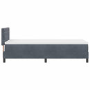 vidaXL Boxrugós ágy matracmal Sötétszürke 80 x 200 cm Bársony