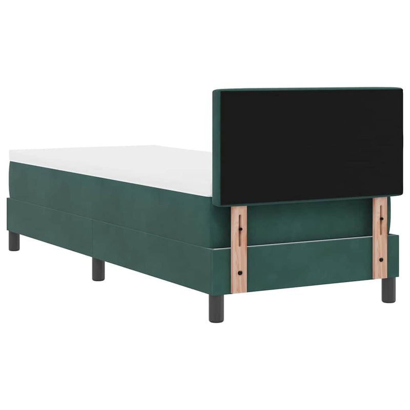 vidaXL Rugós ágy matraccal matracmal Sötétzöld 80 x 200 cm szövet