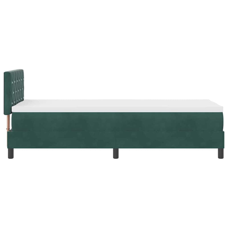 vidaXL Rugós ágy matraccal matracmal Sötétzöld 80 x 200 cm szövet