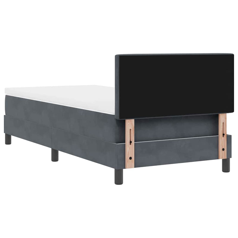 vidaXL Rugós ágy matraccal matracmal Sötétszürke 90 x 200 cm szövet
