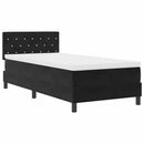 vidaXL Boxrugós ágy matracmal fejtámlával Fekete 90 x 200 cm Bársony