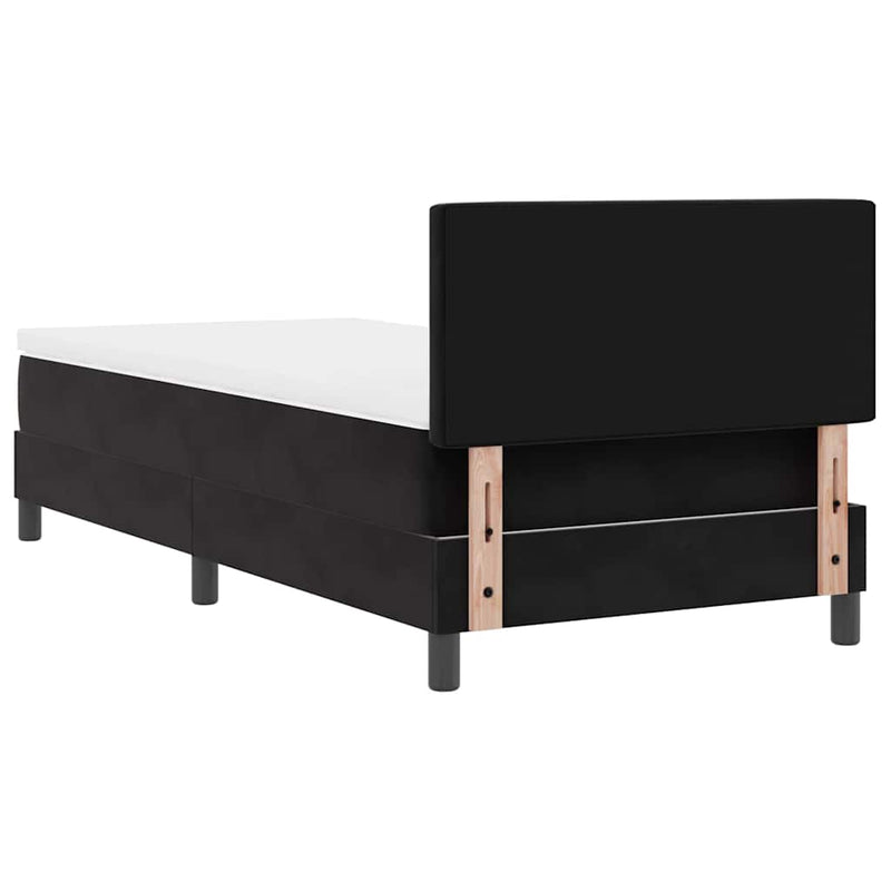 vidaXL Rugós ágy matraccal matracmal Fekete 90 x 200 cm szövet