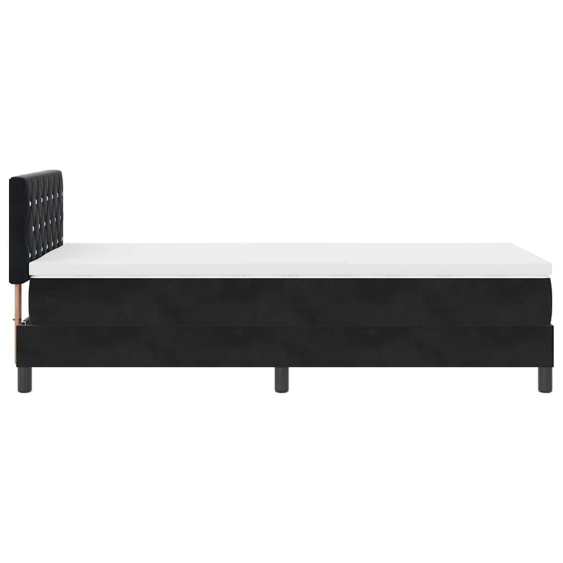 vidaXL Rugós ágy matraccal matracmal Fekete 90 x 200 cm szövet