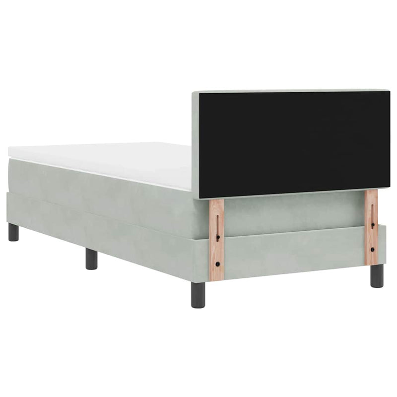 vidaXL Rugós ágy matraccal matracmal Világosszürke 100 x 200 cm szövet