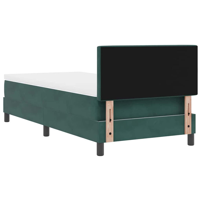 vidaXL Rugós ágy matraccal matracmal Sötétzöld 100 x 200 cm szövet