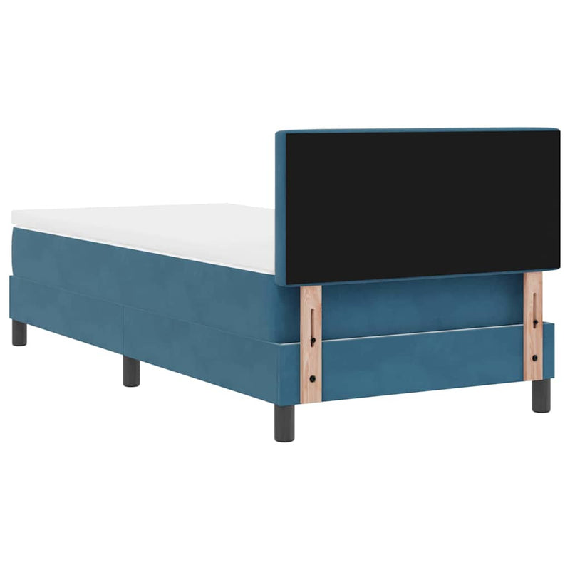 vidaXL Rugós ágy matraccal matracmal Sötét kék 100 x 200 cm szövet