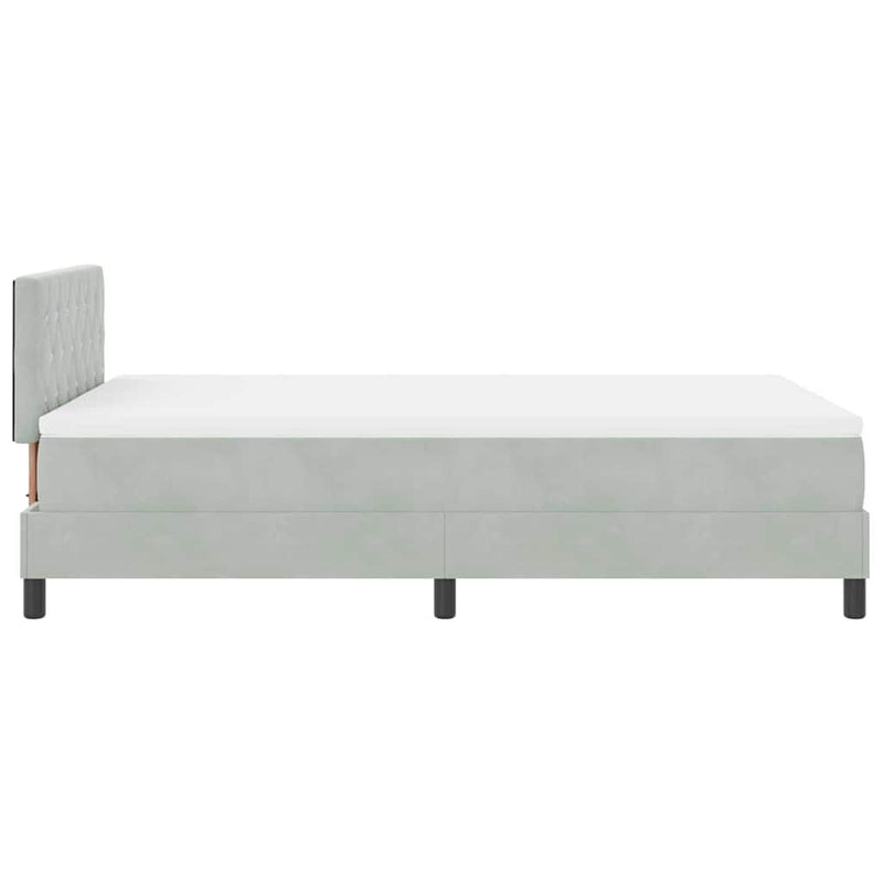 vidaXL Rugós ágy matraccal matracmal Világosszürke 120 x 190 cm szövet