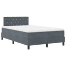 vidaXL Boxrugós ágy matracmal Sötétszürke 120 x 190 cm Bársony