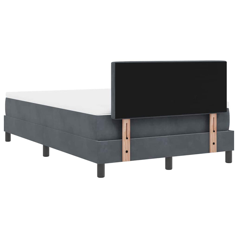 vidaXL Rugós ágy matraccal matracmal Sötétszürke 120 x 190 cm szövet