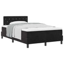 vidaXL Boxrugós ágy matracmal fejtámlával Fekete 120 x 190 cm Bársony