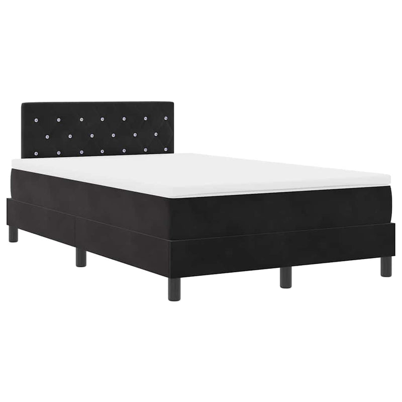 vidaXL Rugós ágy matraccal matracmal Fekete 120 x 190 cm szövet