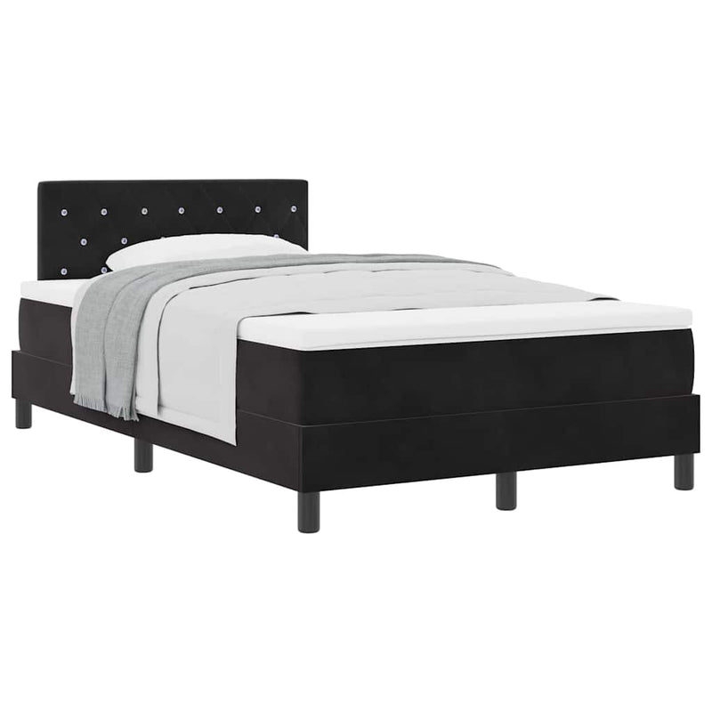 vidaXL Rugós ágy matraccal matracmal Fekete 120 x 190 cm szövet