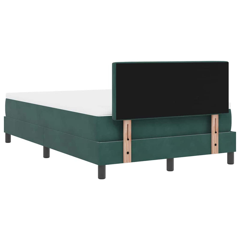 vidaXL Rugós ágy matraccal matracmal Sötétzöld 120 x 190 cm szövet