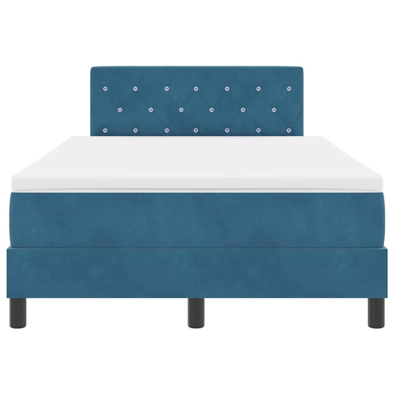 vidaXL Rugós ágy matraccal matracmal Sötét kék 120 x 190 cm szövet