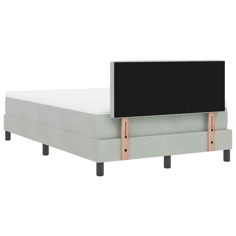 vidaXL Rugós ágy matraccal matracmal Világosszürke 120 x 200 cm szövet