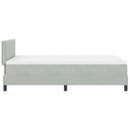vidaXL Boxrugós ágy matracmal Világosszürke 120 x 200 cm Bársony