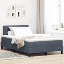vidaXL Boxrugós ágy matracmal Sötétszürke 120 x 200 cm Bársony