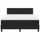 vidaXL Boxrugós ágy matracmal fejtámlával Fekete 140 x 190 cm Bársony