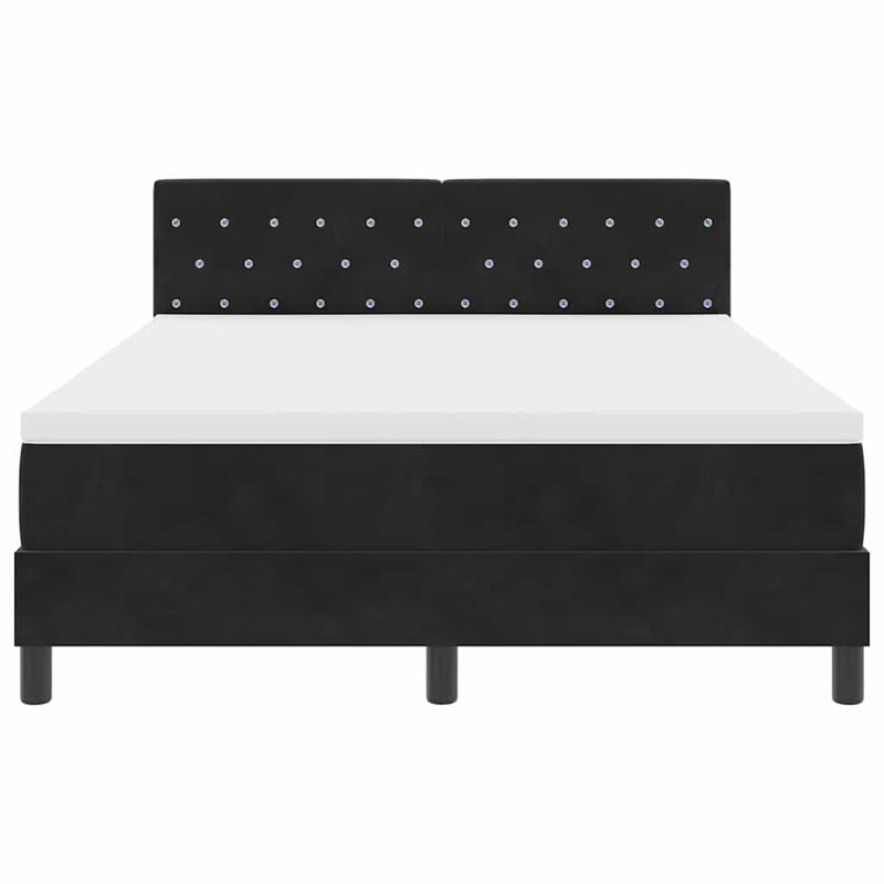vidaXL Rugós ágy matraccal matracmal Fekete 140 x 190 cm szövet