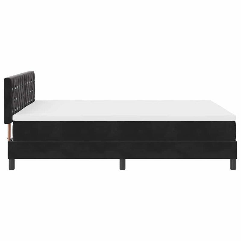 vidaXL Rugós ágy matraccal matracmal Fekete 140 x 190 cm szövet