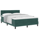 vidaXL Boxrugós ágy matracmal Sötétzöld 140 x 190 cm Bársony