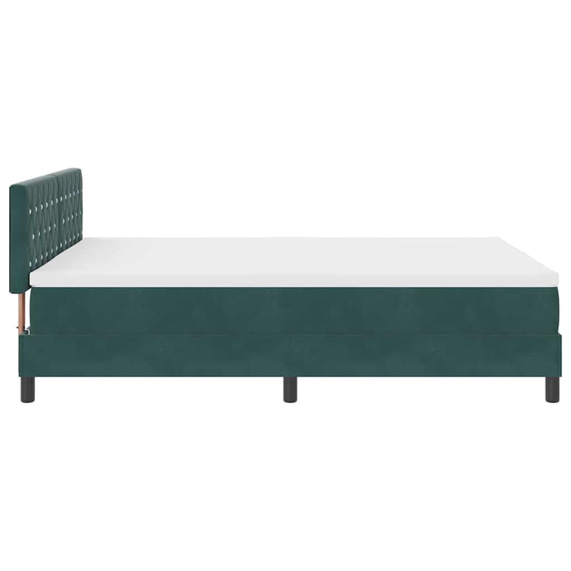 vidaXL Rugós ágy matraccal matracmal Sötétzöld 140 x 190 cm szövet