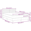 vidaXL Boxrugós ágy matracmal Sötét kék 140 x 190 cm Bársony