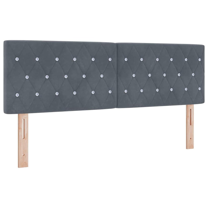 vidaXL Rugós ágy matraccal matracmal Sötétszürke 140 x 200 cm szövet