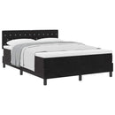 vidaXL Boxrugós ágy matracmal fejtámlával Fekete 140 x 200 cm Bársony