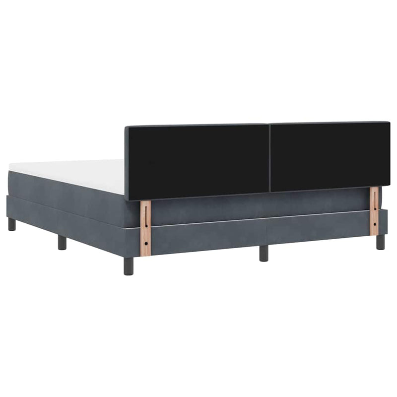 vidaXL Rugós ágy matraccal matracmal Sötétszürke 180 x 200 cm szövet