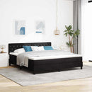 vidaXL Boxrugós ágy matracmal fejtámlával Fekete 180 x 200 cm Bársony