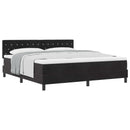 vidaXL Boxrugós ágy matracmal fejtámlával Fekete 180 x 200 cm Bársony