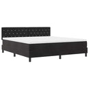vidaXL Boxrugós ágy matracmal fejtámlával Fekete 180 x 200 cm Bársony