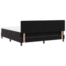 vidaXL Boxrugós ágy matracmal fejtámlával Fekete 180 x 200 cm Bársony