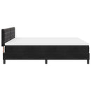 vidaXL Boxrugós ágy matracmal fejtámlával Fekete 180 x 200 cm Bársony