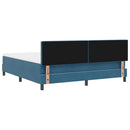 vidaXL Boxrugós ágy matracmal Sötét kék 180 x 200 cm Bársony