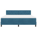 vidaXL Boxrugós ágy matracmal Sötét kék 180 x 200 cm Bársony