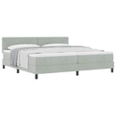 vidaXL Boxrugós ágy matracmal Világosszürke 200 x 200 cm Bársony